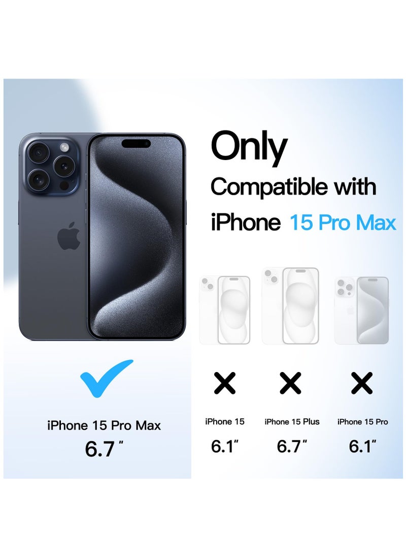 Jetech Ultra Slim 0.35mm Thin Case For Iphone 15 Pro Max 6.7 Inch Camera Lens Cover Lightweight Matte Finish Pp Hard Minimalist Case Support Wireless Charging Black Titanium  - Image 2