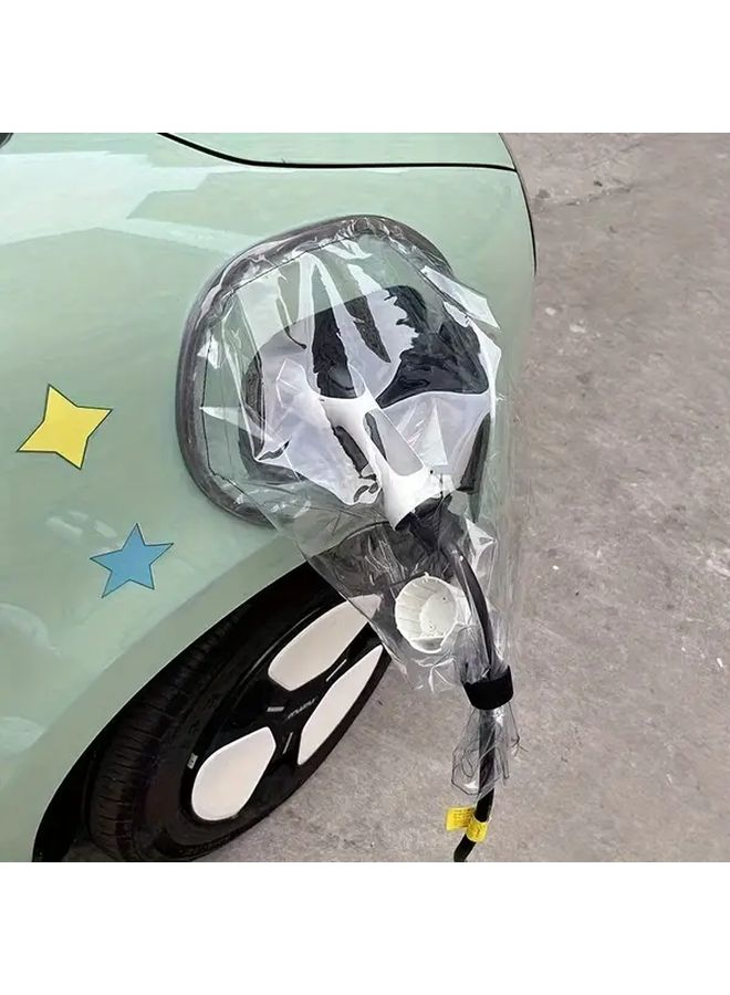 غطاء منفذ شحن السيارات الكهربائية من نوع PVC الشفاف نوع 1 متين مقاوم للماء مع قفل قطعة واحدة - Image 4