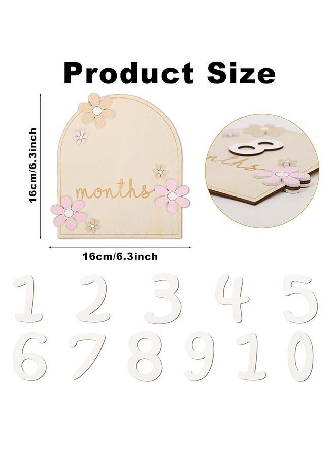Gonice - Baby Monthly Milestone Cards, Wooden Baby Milestone, Photoshoot Props - Image 1