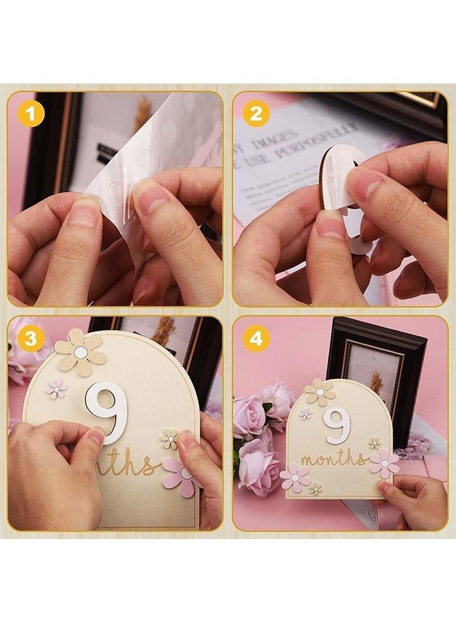 Gonice - Baby Monthly Milestone Cards, Wooden Baby Milestone, Photoshoot Props - Image 1