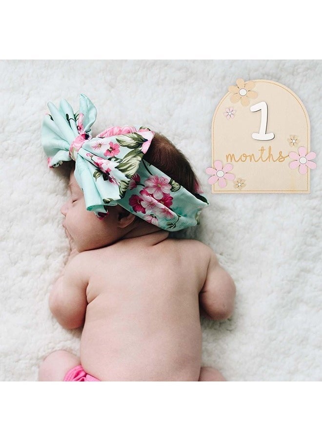 Gonice - Baby Monthly Milestone Cards, Wooden Baby Milestone, Photoshoot Props - Image 1