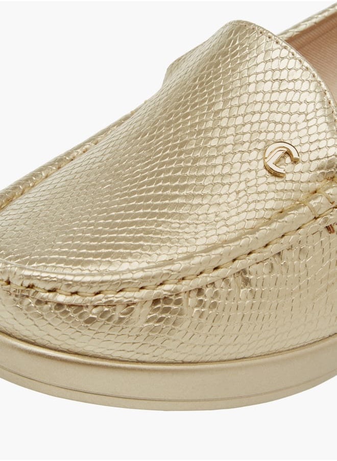 Le Confort Women Textured Slip-On Loafers with Wedge Heels  - Image 4