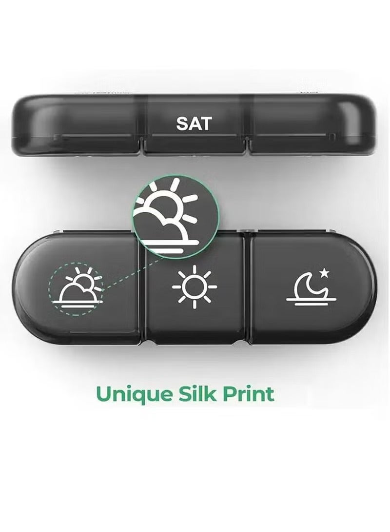 منظم حبوب أسبوعي محمول للسفر، صندوق حبوب لمدة 7 أيام للفيتامينات وزيوت الأسماك والحبوب - Image 3