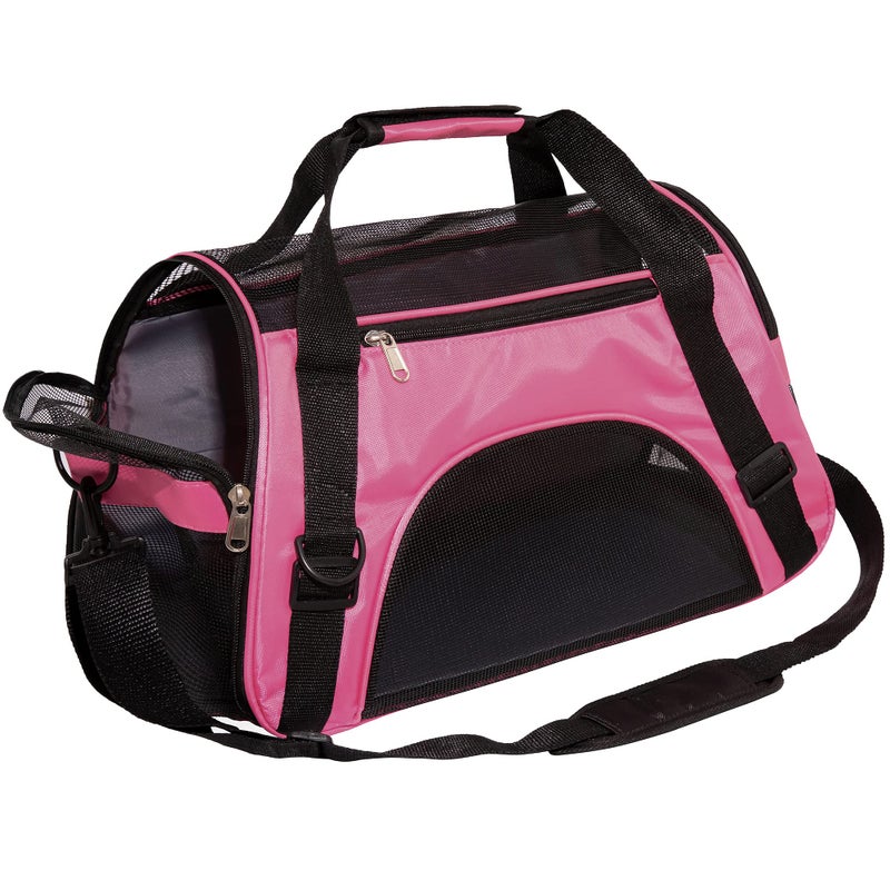 MuchL Pet Carrier Soft-Sided Carriers for Cat Carriers Dog Carrier for Small Medium Cats Dogs Puppies Pet Carrier Airline Approved Cat Dog Pet Travel Carrier (Medium,Pink) - Image 1