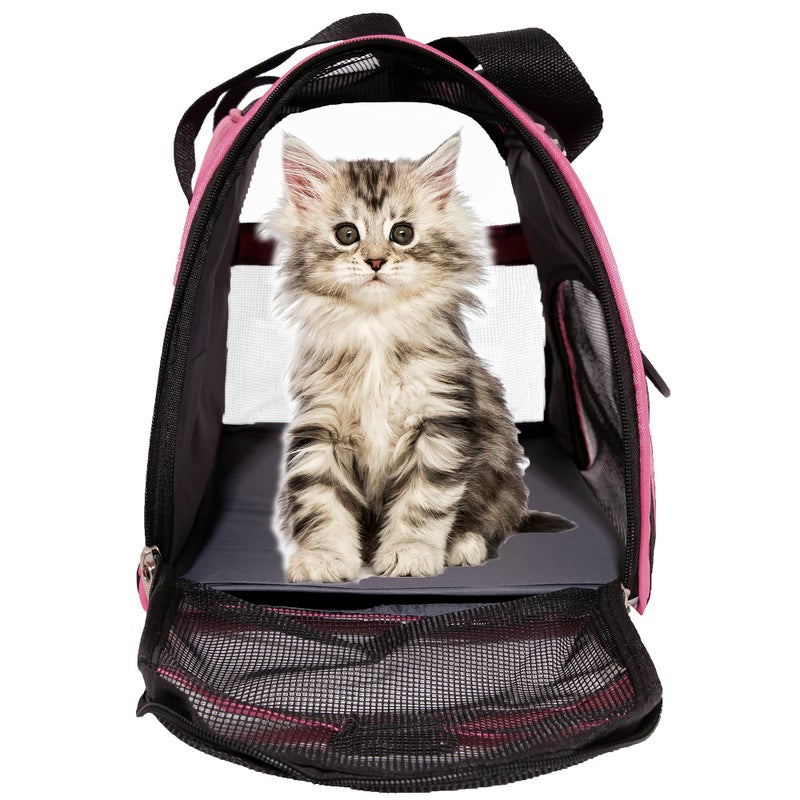 MuchL Pet Carrier Soft-Sided Carriers for Cat Carriers Dog Carrier for Small Medium Cats Dogs Puppies Pet Carrier Airline Approved Cat Dog Pet Travel Carrier (Medium,Pink) - Image 2