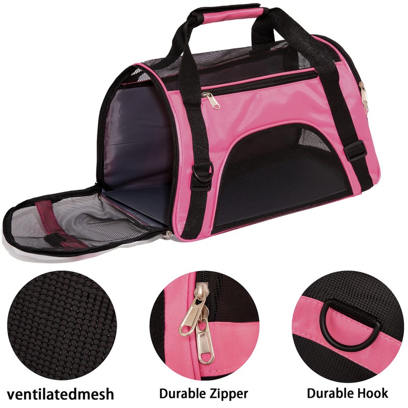 MuchL Pet Carrier Soft-Sided Carriers for Cat Carriers Dog Carrier for Small Medium Cats Dogs Puppies Pet Carrier Airline Approved Cat Dog Pet Travel Carrier (Medium,Pink) - Image 5