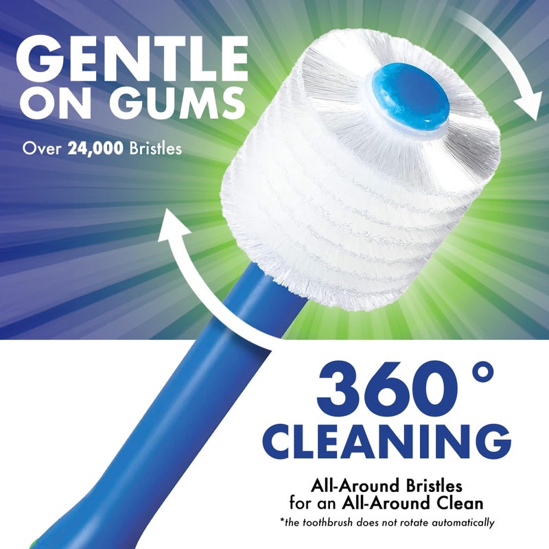 Brilliant Oral Care Baby Toothbrush with Soft Bristles and Round Head, for a Toddler Approved, Easy to Use All-Around Clean Mouth, Ages 0-2 Years, Blue, 1 Pack - Image 4