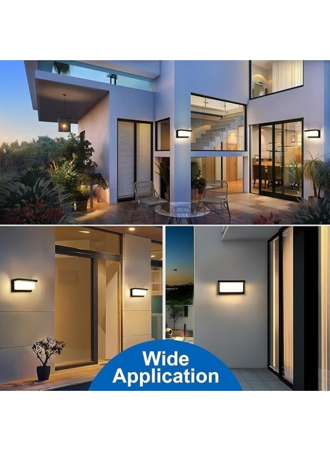 ALMIFTAH 2 Pack Outdoor Wall Lights, 3000K Warm White Black Wall Sconce Ip65 Waterproof Outdoor Light Fixtures Wall Mount Outside Lights for House Garden Front Bathroom Garage - Image 5