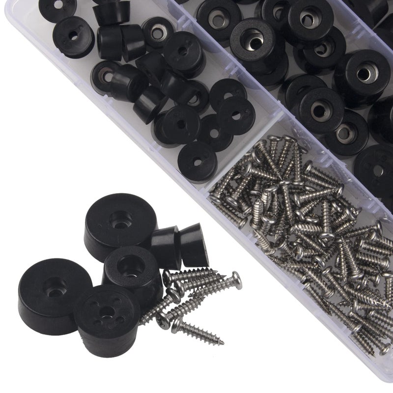 Rrina 72Pcs Medium Hard Cutting Board Rubber Bumper Feet with Stainless Washer Screws Assortment Kit 3 Sizes 0.6" 0.8" 1" for Electronics Appliances Furniture - Image 5