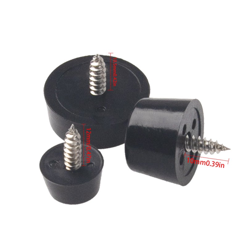 Rrina 72Pcs Medium Hard Cutting Board Rubber Bumper Feet with Stainless Washer Screws Assortment Kit 3 Sizes 0.6" 0.8" 1" for Electronics Appliances Furniture - Image 3