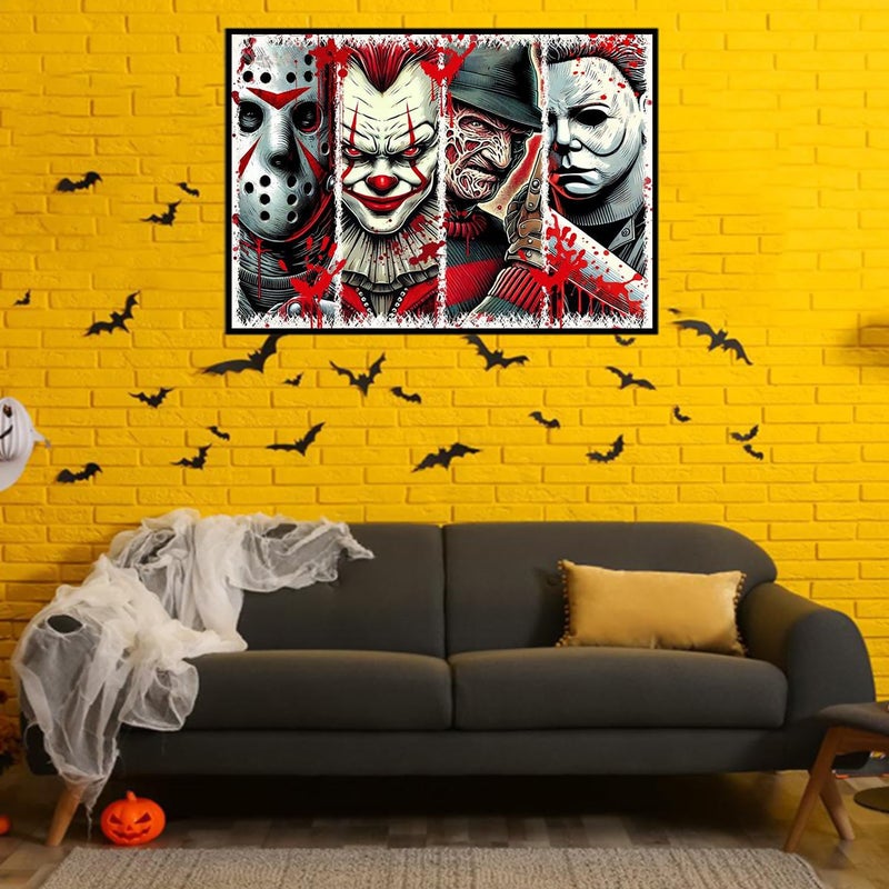 MBNTJHT Halloween Diamond Painting Kits for Adults Beginners,5D Full Round Drill Horror Movie Diamond Art Kits for Adults,DIY Gem Art Painting and Crafts for Holiday Gifts 12x16 Inch. - Image 4