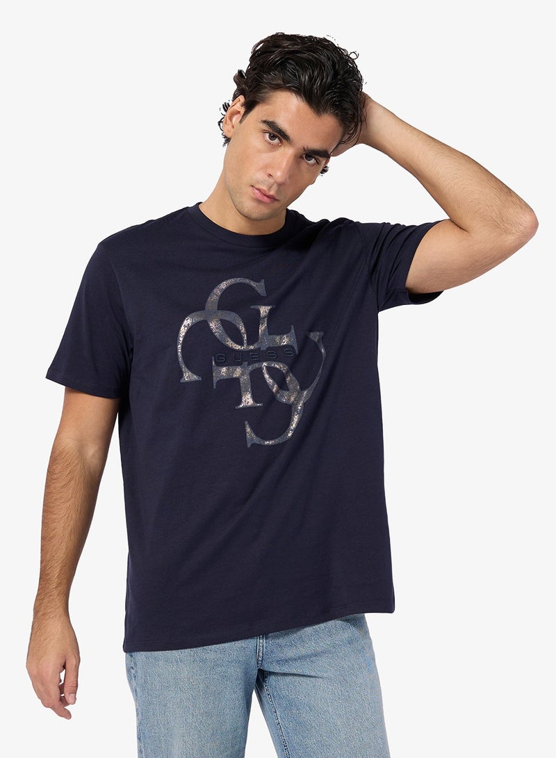 GUESS Short Sleeve Shimmer Quattro G Tee - Image 1