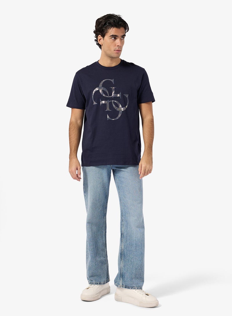 GUESS Short Sleeve Shimmer Quattro G Tee - Image 4