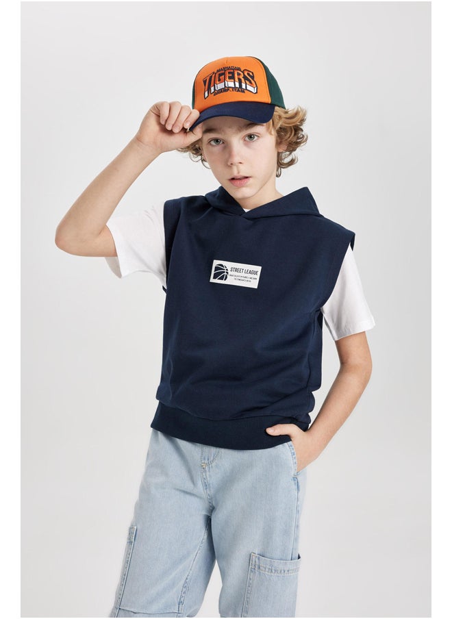 DeFacto - Boy Regular Fit Hooded Sleeveless Knitted Vest - Image 1