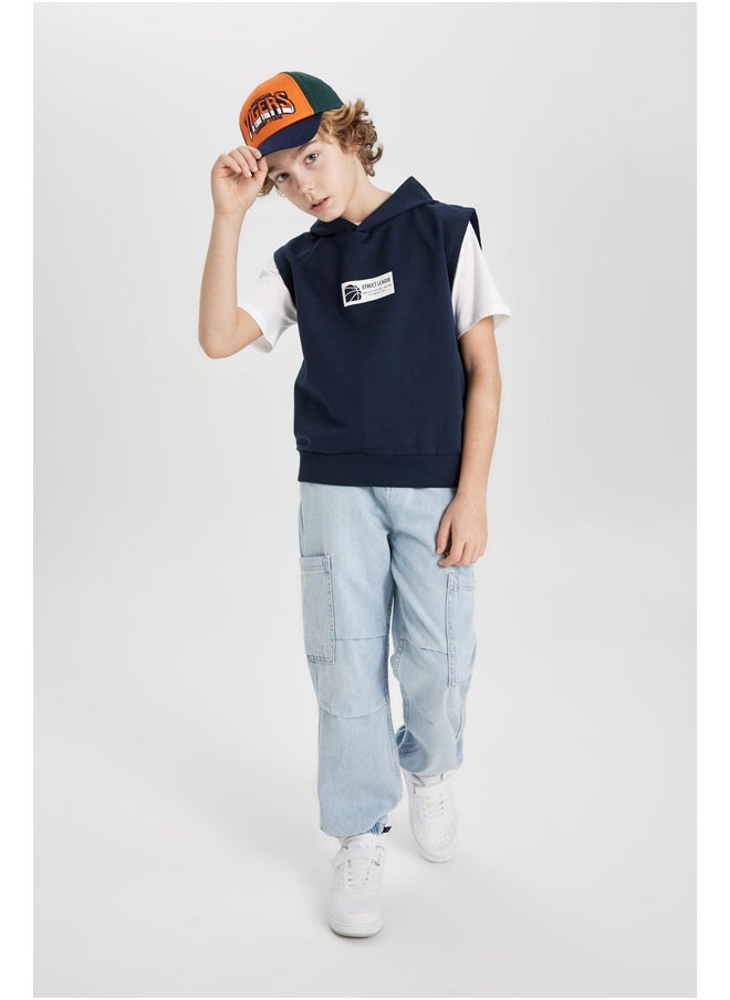 DeFacto - Boy Regular Fit Hooded Sleeveless Knitted Vest - Image 1