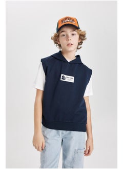 DeFacto Boy Regular Fit Hooded Sleeveless Knitted Vest  - Image 3