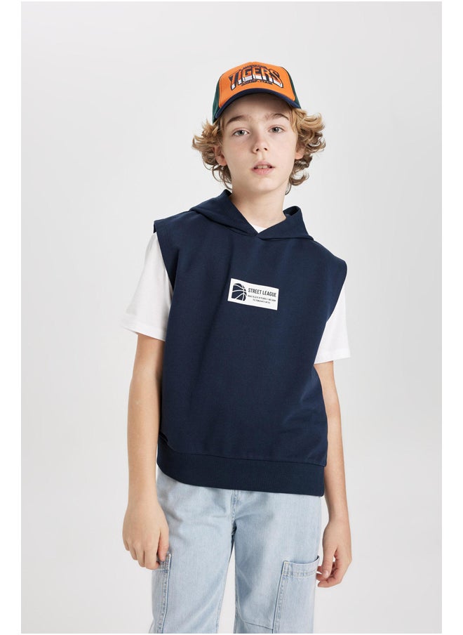 DeFacto - Boy Regular Fit Hooded Sleeveless Knitted Vest - Image 1