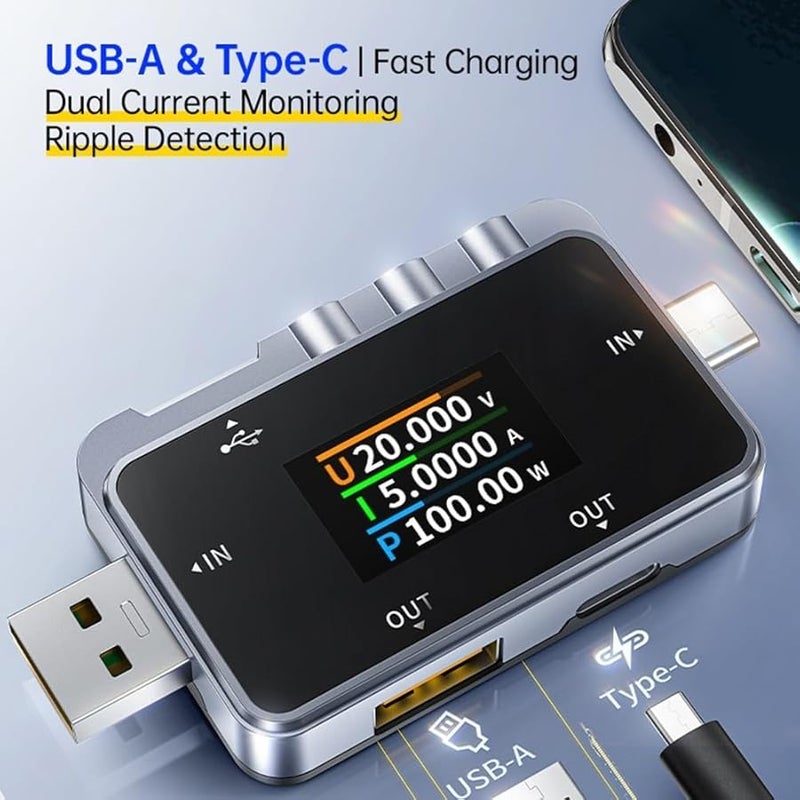 FNAC 28 USB C Tester 1.06 Inch LCD Power Meter 24V 6.5A Charging Protocol Analyzer - Image 3