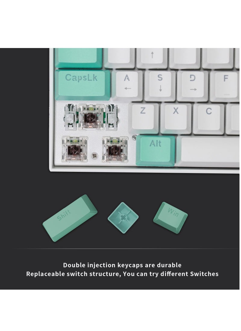E-YOOSO - Z-13 89 Keys Gaming Keyboard,80% Wired Compact Brown Switch Mechanical Keyboard with Ice Blue Backlit and Number Pad for Windows/Mac/Laptop/PC - Image 1