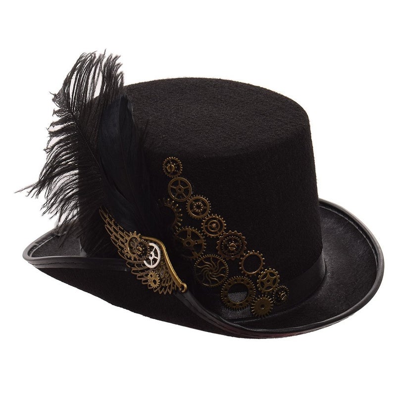 GRACEART Unisex Steampunk Top Hats with Goggles for Women Men - Image 1