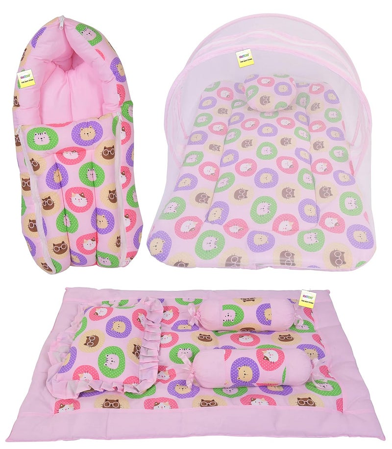 Kwitchy Baby Bed New Born Baby Bedding Set Mattress Sleeping Bags Mosquito Net Carry Nest Cotton Infants Beds Products All Gift Combo Essentials 06 Months 3PCS Set