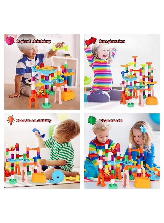 MaxTronic لعبة بناء متاهة الرخام 135 قطعة - لعبة جرافتركس للأطفال - لعبة تعليمية STEM - نموذج برج سباق مسار الرخام - هدية عيد ميلاد إبداعية مع 60 رخام للأطفال من 3 إلى 9 سنوات - Image 4