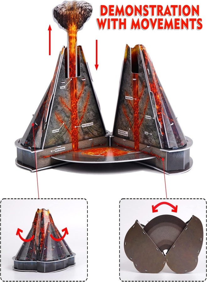 Kit4Curious 3D Volcano DIY Openable Science Model for Kids - DIY Geography Puzzle Kit - Educational Earth Science Activity Craft - STEM Learning Toy for Ages 6+ - Image 4