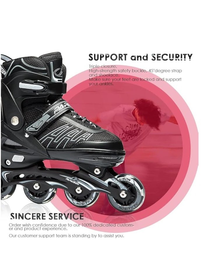 PAPAISON Kids Professional Inline Skating Shoes 8 Lighting Wheel Comfort Skate Shoes Children and Adults roller skates  - Image 4