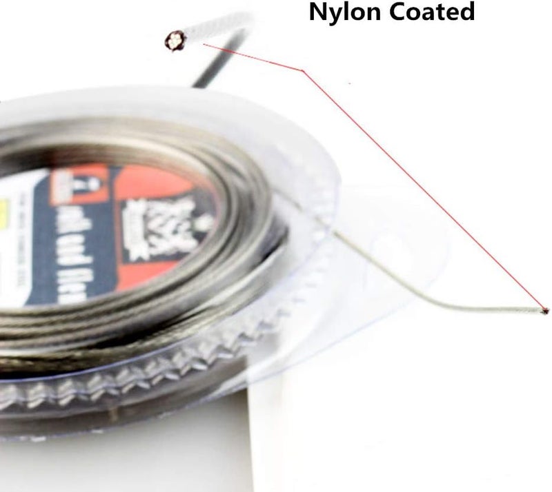 SENYUBBY 5LB-200LB 7 Strands Fishing Line Wire Leader Nylon Coated Stainless Steel Leader Wire with Crimps Sleeves - Image 3