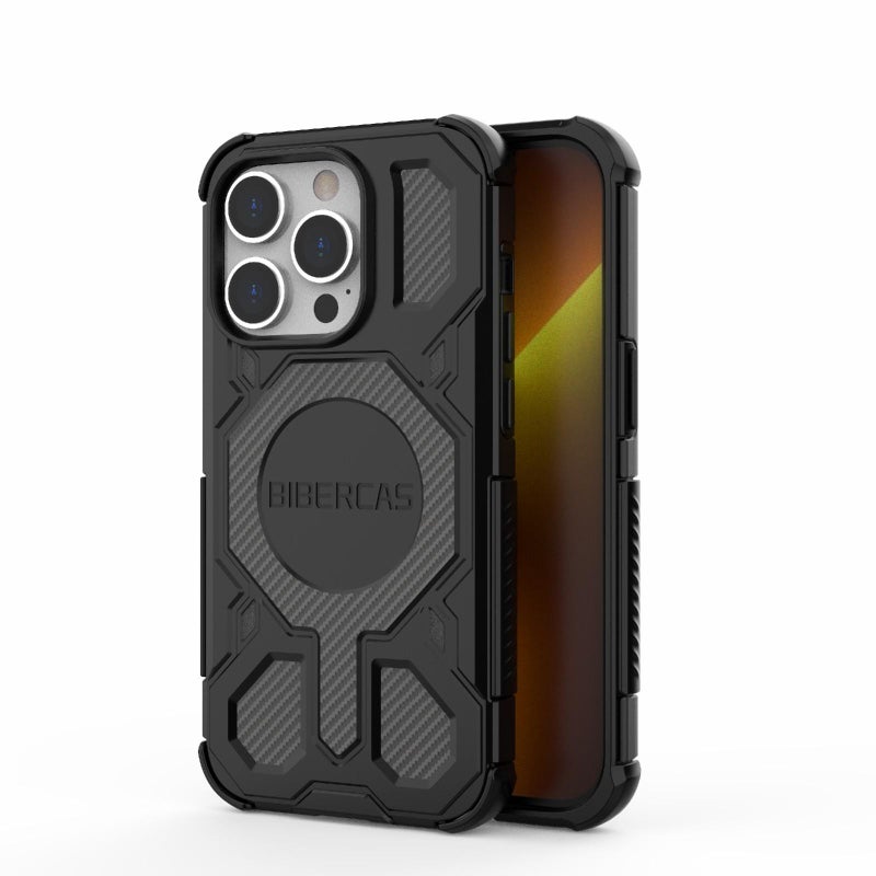 BIBERCAS For Iphone 14 Pro Real Color Series Magsafe Shockproof Phone Case(Black) - Image 1