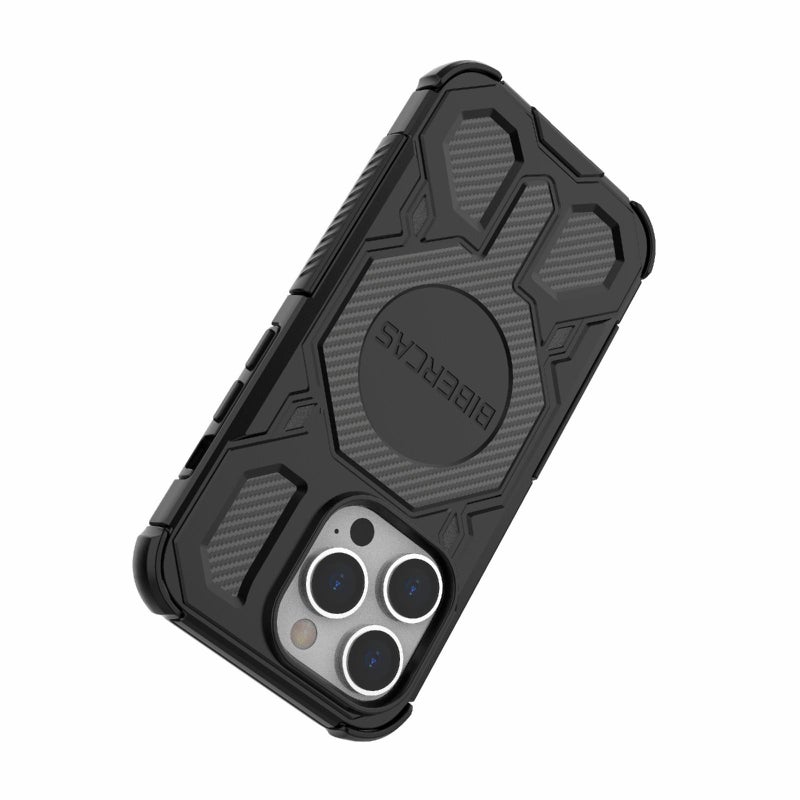 BIBERCAS For Iphone 14 Pro Real Color Series Magsafe Shockproof Phone Case(Black) - Image 4