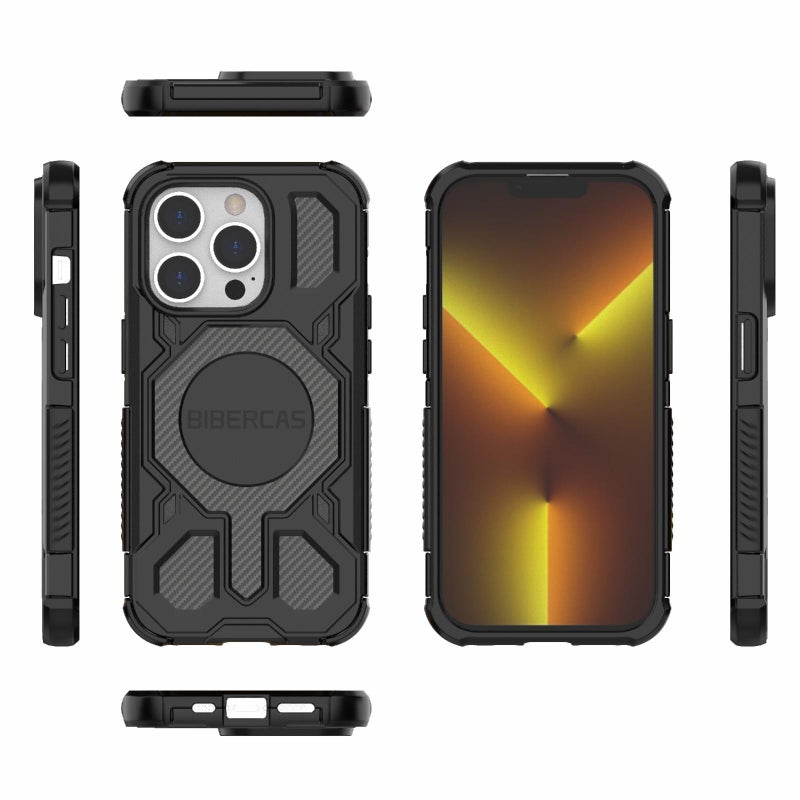 BIBERCAS For Iphone 14 Pro Real Color Series Magsafe Shockproof Phone Case(Black) - Image 2