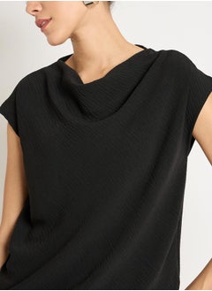 Femmella Solid Cowl Neck Top and Pants Co-Ords by Styli  - Image 5