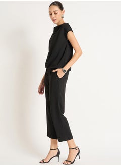 Femmella Solid Cowl Neck Top and Pants Co-Ords by Styli  - Image 3