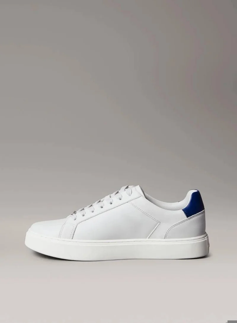 Calvin Klein Jeans Oyster Mushroom/Cobalt Navy Leather And Suede Flexible Sole Trainers for Men | Best Price UAE