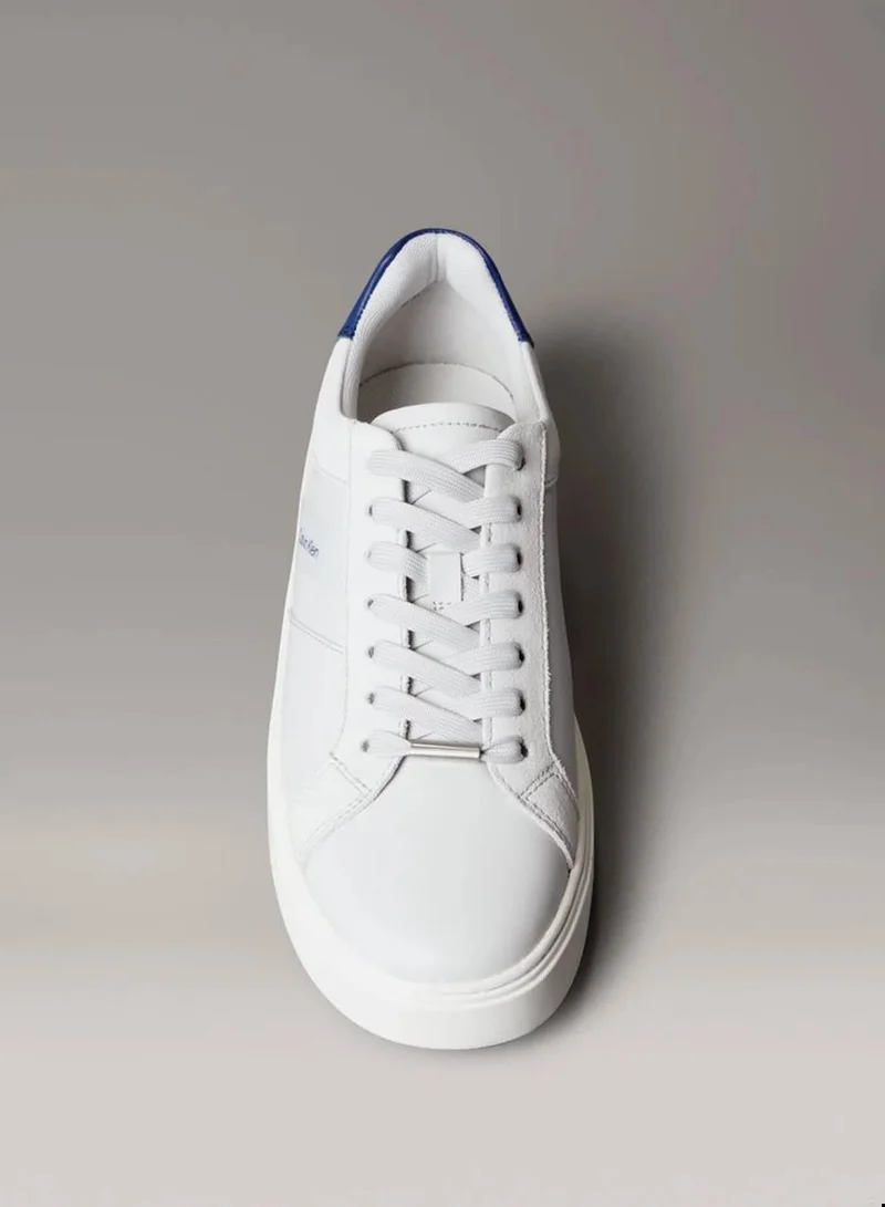 Calvin Klein Jeans Oyster Mushroom/Cobalt Navy Leather And Suede Flexible Sole Trainers for Men | Best Price UAE