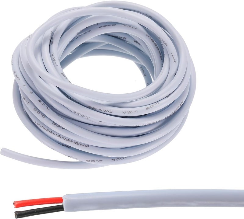 GloPRO كابل نحاسي دائري 1 مم 2 نواة لتوصيل المرحلة الواحدة في المنزل حتى 1250 فولت 50 قدم أبيض - Image 1