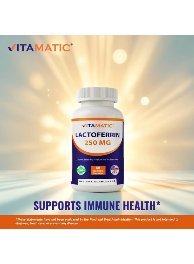Vitamatic لاكتوفيرين 250 ملغ (أبولكتوفيرين)، 60 كبسولة نباتية - يعزز وظيفة المناعة الصحية* - Image 4