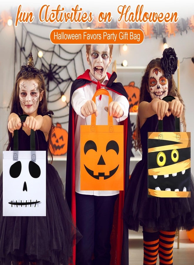 Ribbonlic 48 Pcs Halloween Treats Bags Tote Gift Reusable Candy Goodie Bags for Halloween Party Favors(Classic Style) - Image 4