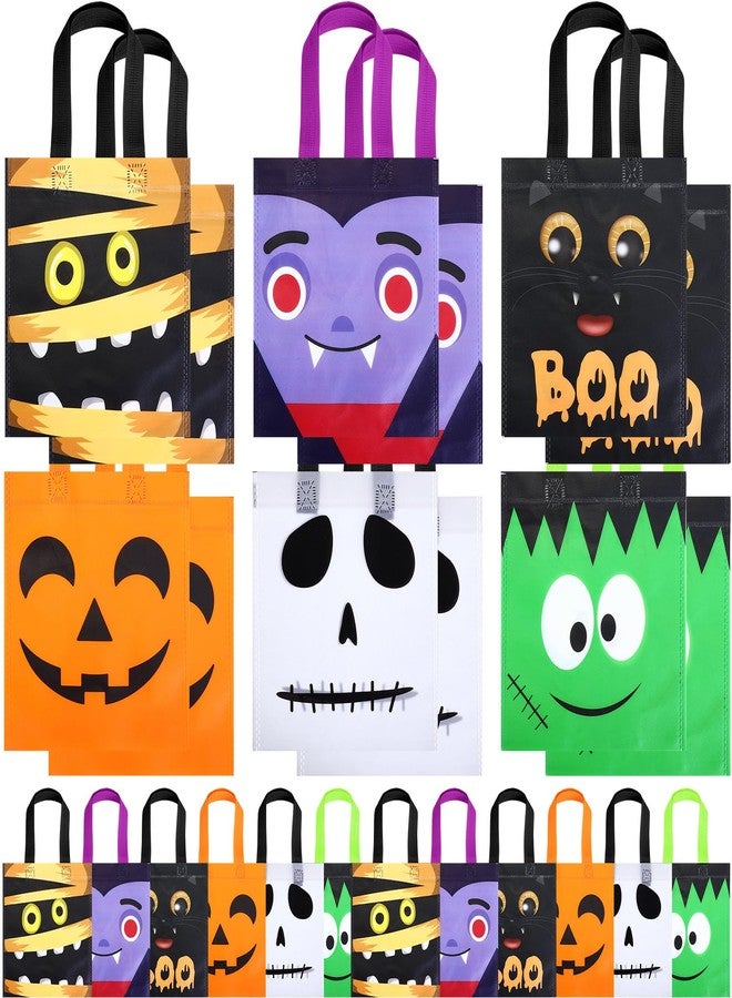 Ribbonlic 48 Pcs Halloween Treats Bags Tote Gift Reusable Candy Goodie Bags for Halloween Party Favors(Classic Style) - Image 1