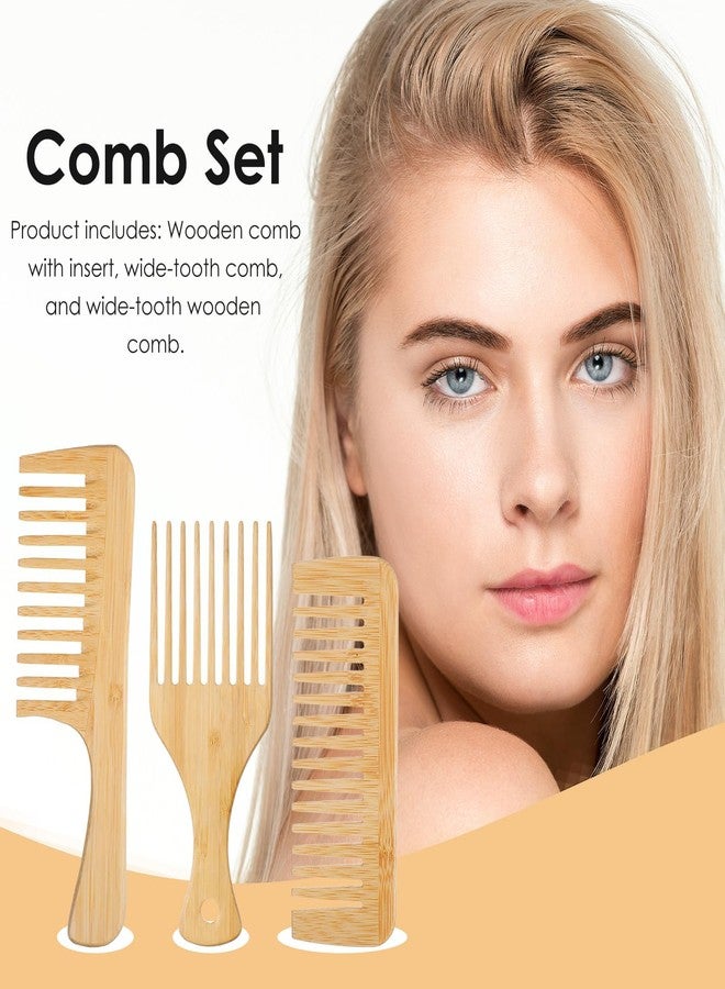Elegaperma 3pcs Wooden Pick for Hair, Afro Picks for Men, Natural Anti-Static Wooden Pick hor Beard, wood Picks for Men Women With Thick Curly Hairs Hairing Lift and Style - Image 2