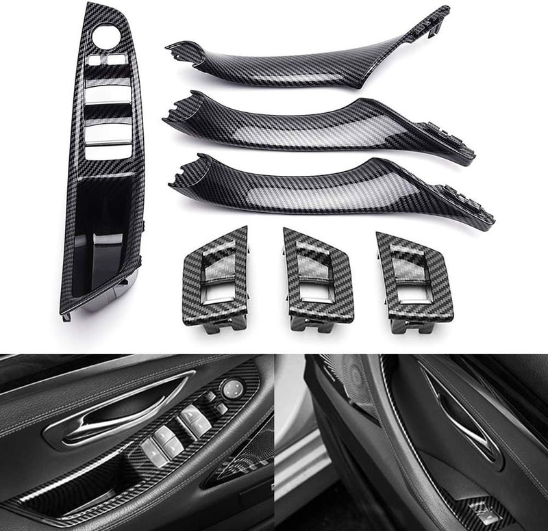 DEMULAX 7pcs Carbon Fiber Door Handle Trim for BMW 5 Series - Image 5