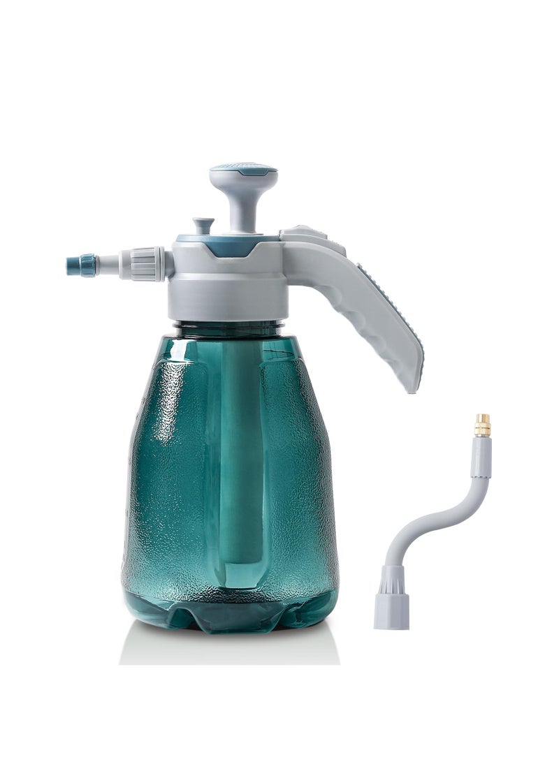 SYOSI Pump Spray Bottle Plastic Blue 2L, Fine Mist Plant Mister Spray Bottle for House Plants, Handheld Garden Pump Sprayer, Modern Watering Can Outdoor with 360° Adjustable Nozzle for Garden Flowers  - Image 1