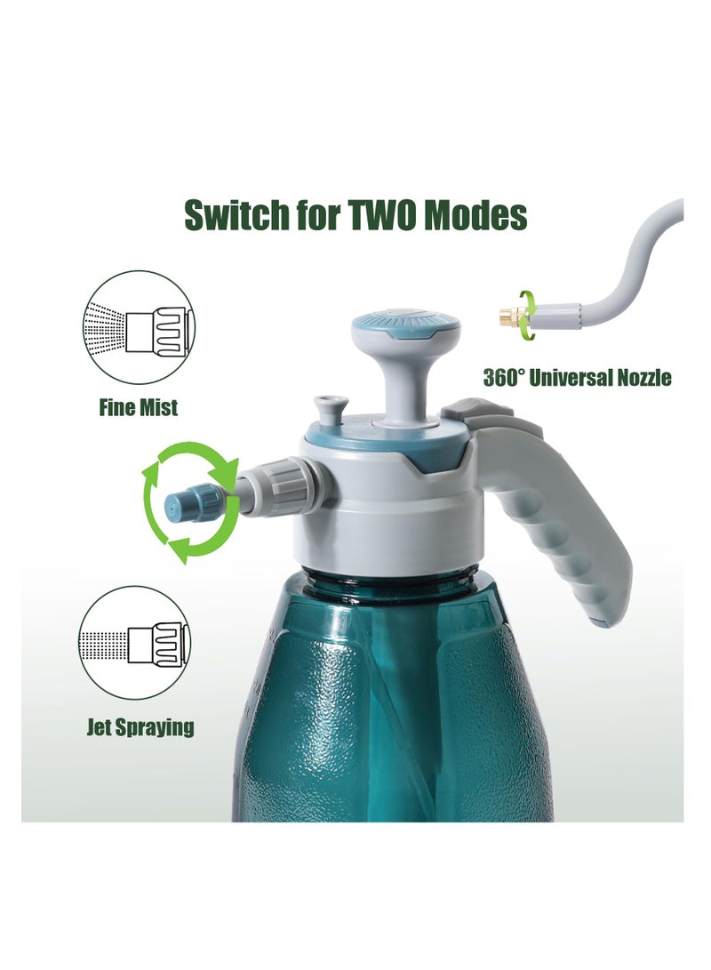 SYOSI Pump Spray Bottle Plastic Blue 2L, Fine Mist Plant Mister Spray Bottle for House Plants, Handheld Garden Pump Sprayer, Modern Watering Can Outdoor with 360° Adjustable Nozzle for Garden Flowers  - Image 3