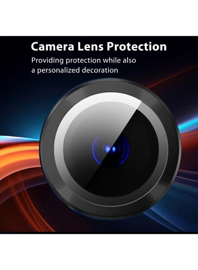(2 Set) for Samsung Galaxy S25 Ultra 5G Camera Lens Protector, Scratch-Resistant HD Clarity Ultra-Thin 9H Tempered Glass with Aluminum Edging, Individual Metal Lens Cover (Black) - Image 2
