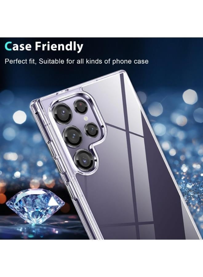 (2 Set) for Samsung Galaxy S25 Ultra 5G Camera Lens Protector, Scratch-Resistant HD Clarity Ultra-Thin 9H Tempered Glass with Aluminum Edging, Individual Metal Lens Cover (Black) - Image 4