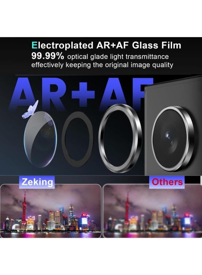 (2 Set) for Samsung Galaxy S25 Ultra 5G Camera Lens Protector, Scratch-Resistant HD Clarity Ultra-Thin 9H Tempered Glass with Aluminum Edging, Individual Metal Lens Cover (Black) - Image 5