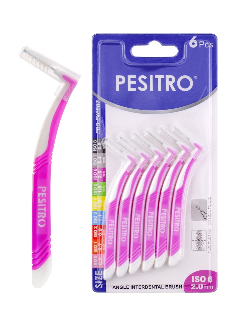 PESITRO ANGLE Interdental Brush Size 6 (2.0 mm) | Precision Cleaning for Implants, Braces & Medium-Wide Gaps - Image 1