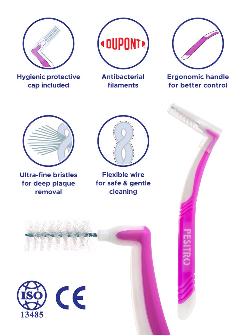 PESITRO ANGLE Interdental Brush Size 6 (2.0 mm) | Precision Cleaning for Implants, Braces & Medium-Wide Gaps - Image 2