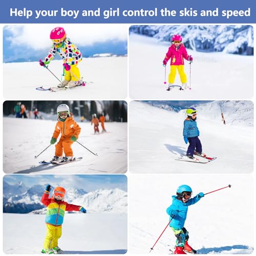YEESOOM Edgie Wedgie Ski Tip Connector - Edgie Wedgie Ski for Kids 2 PCS for Beginners Skiing Training and Speed Control, Ski Accessories Edgy Wedgy Ski Kids Training Aid, Blue & Pink - Image 5